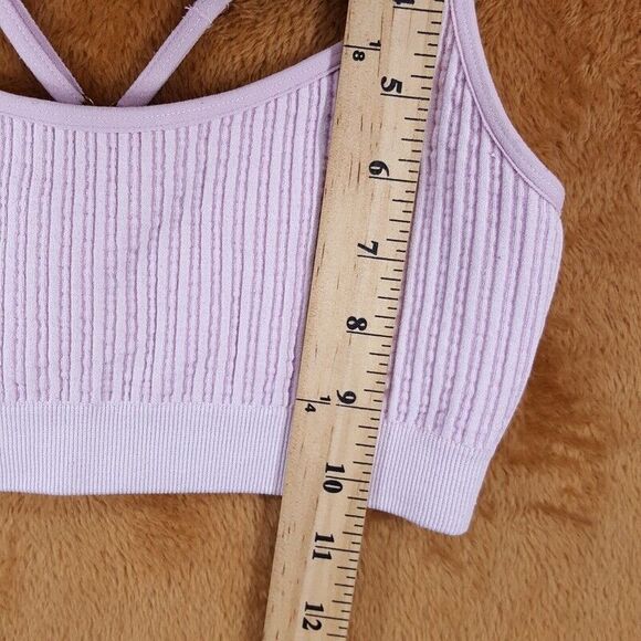 SPIRTUAL GANGSTER Bra Womens XS S Pink Pullover Seamless Racerback Rib Stretch - Picture 6 of 7